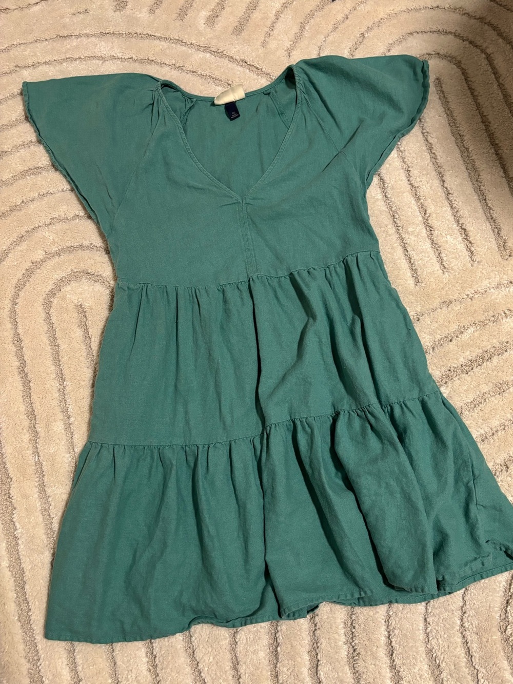 NWOT Universal Thread Flutter Short Sleeve Linen Blend Skater Dress